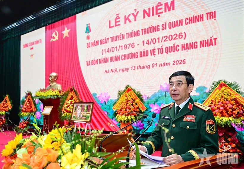 Đại tướng Phan Văn Giang phát biểu tại buổi lễ. (Ảnh:qdnd.vn)