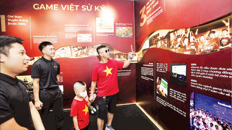 Một không gian trưng bày game Việt tại Triển lãm thành tựu đất nước.