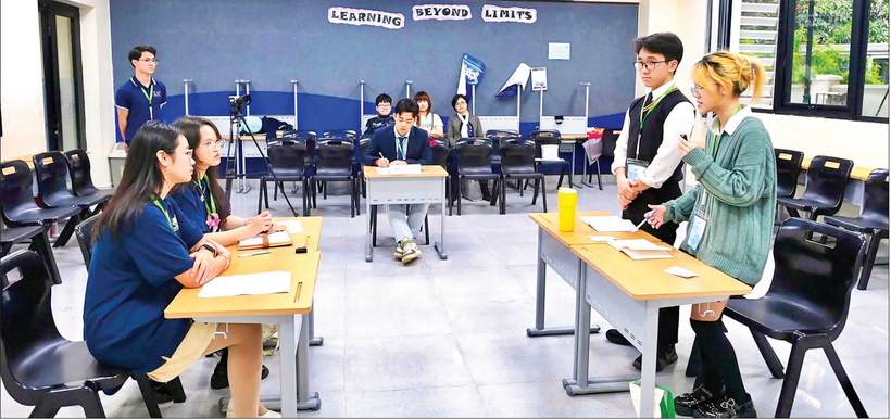 Giờ học của sinh viên Viện Đào tạo Báo chí và Truyền thông, Trường đại học Khoa học Xã hội và Nhân văn (Đại học Quốc gia Hà Nội). (Ảnh: HOÀI THU)