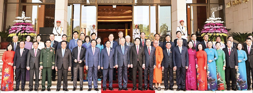 Các đồng chí lãnh đạo Đảng, Nhà nước và các đại biểu tại Kỳ họp thứ 10, Quốc hội khóa XV. (Ảnh DUY LINH)