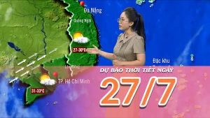[Video] Dự báo thời tiết ngày 27/7/2025: Trung Bộ tiếp tục mưa dông