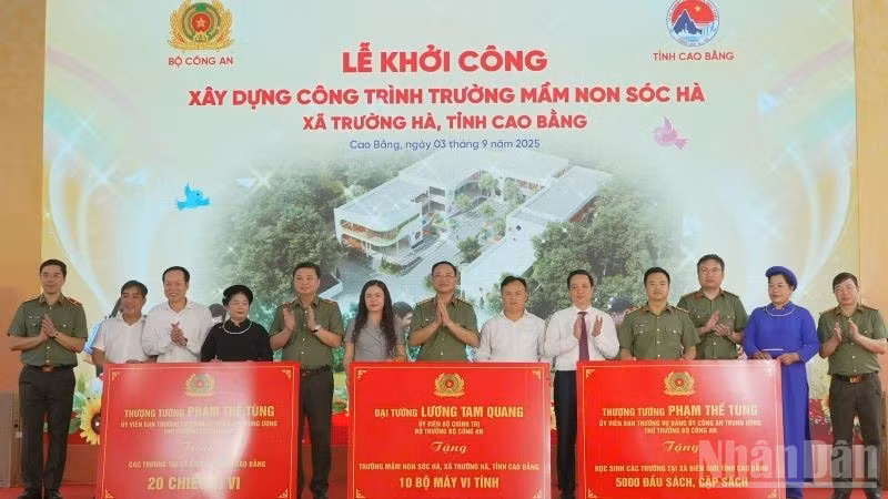 Khởi công Trường Mầm non Sóc Hà (xã Trường Hà, tỉnh Cao Bằng).