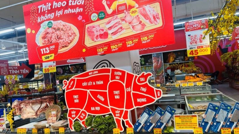 Hệ thống đại siêu thị GO! áp dụng chương trình “bán thịt heo tươi không lợi nhuận” trong dịp Tết Nguyên đán.