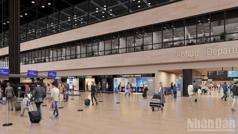 Khu vực làm thủ tục tại sân bay Frankfurt (Liên bang Đức)