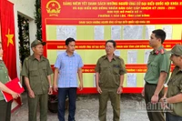 Lực lượng Công an kiểm tra công tác bảo đảm an ninh trật tự tại các điểm bầu cử trên địa bàn tỉnh Lâm Đồng.