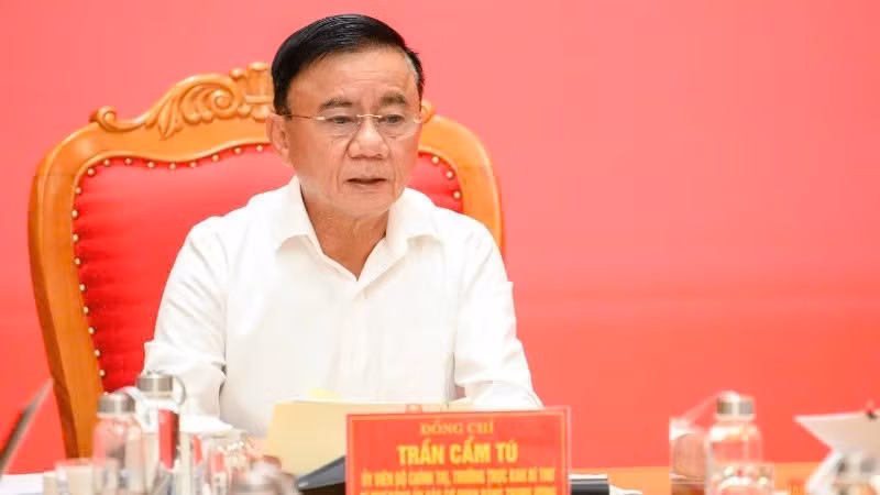 Đồng chí Trần Cẩm Tú, Ủy viên Bộ Chính trị, Thường trực Ban Bí thư. (Ảnh: ĐĂNG KHOA)