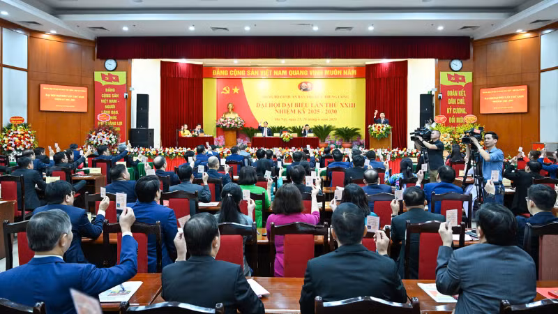 Quang cảnh Đại hội đại biểu Đảng bộ cơ quan Ban Tổ chức Trung ương lần thứ 23, nhiệm kỳ 2025-2030. (Ảnh: DUY LINH)