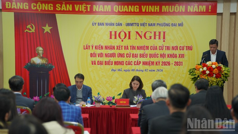 Hà Nội: Lấy ý kiến cử tri phường Đại Mỗ đối với người ứng cử đại biểu Quốc hội khóa XVI
