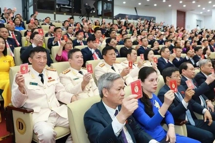 Các đại biểu dự Đại hội đại biểu Đảng bộ tỉnh Thái Nguyên khóa I, nhiệm kỳ 2025-2030. (Ảnh: THẾ BÌNH-TUẤN SƠN) 