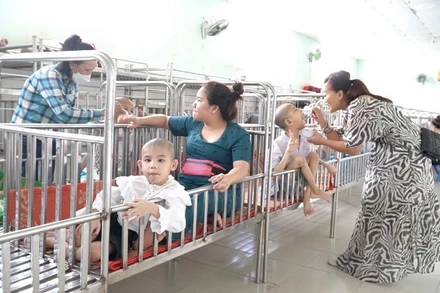 Các trẻ em đang được chăm sóc tại mái ấm Thiện Duyên.