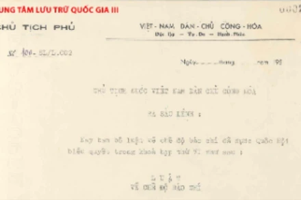 Sắc lệnh số 100-SL/L.002 ngày 20/5/1957 công bố Luật về chế độ báo chí