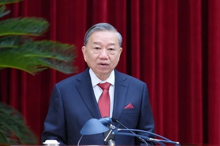 Tổng Bí thư Tô Lâm phát biểu tại phiên khai mạc. (Ảnh: ĐĂNG KHOA) 