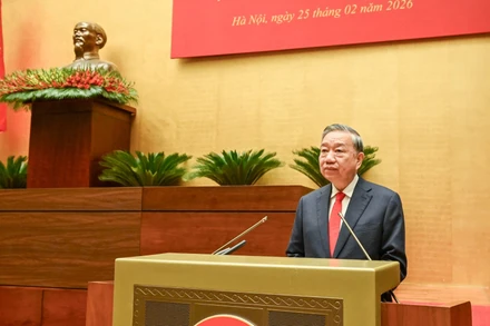 Tổng Bí thư Tô Lâm phát biểu chỉ đạo tại hội nghị. (Ảnh: DUY LINH)