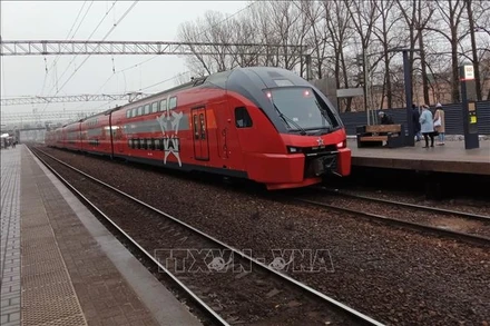 Một đoàn tàu của Công ty vận tải đường sắt Nga RZD. (Ảnh minh họa: TTXVN)