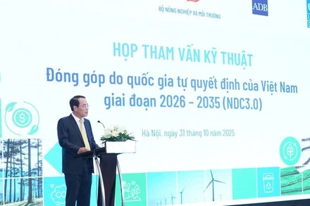 Ông Tăng Thế Cường, Cục trưởng Cục Biến đổi khí hậu, Bộ Nông nghiệp và Môi trường phát biểu tại sự kiện. (Ảnh: GIZ)