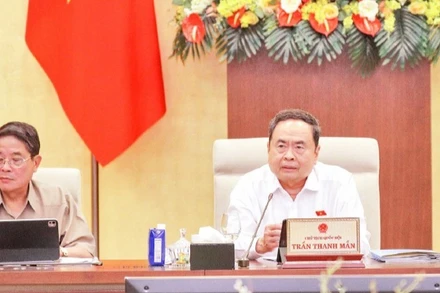 Chủ tịch Quốc hội Trần Thanh Mẫn phát biểu ý kiến tại phiên họp. (Ảnh: ĐĂNG ANH)