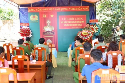 Quang cảnh lễ khởi công điểm tại xã Đam Rông 3, tỉnh Lâm Đồng.