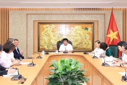 Phó Thủ tướng Nguyễn Chí Dũng làm việc với Tập đoàn Avestos, Cộng hòa Liên bang Đức. (Ảnh: Tuấn Anh/TTXVN) 