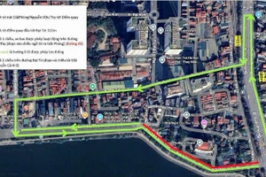 Sơ đồ hướng dẫn phương án điều chỉnh tổ chức giao thông tại nút giao Giải Phóng-Nguyễn Hữu Thọ và trên trục đường Nguyễn Hữu Thọ-Đại Từ.