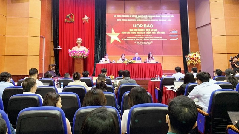 Họp báo trong nước và quốc tế thông tin về các hoạt động kỷ niệm 50 năm Ngày Giải phóng miền nam, thống nhất đất nước (30/4/1975 - 30/4/2025). (Ảnh Bộ Văn hóa, Thể thao và Du lịch)
