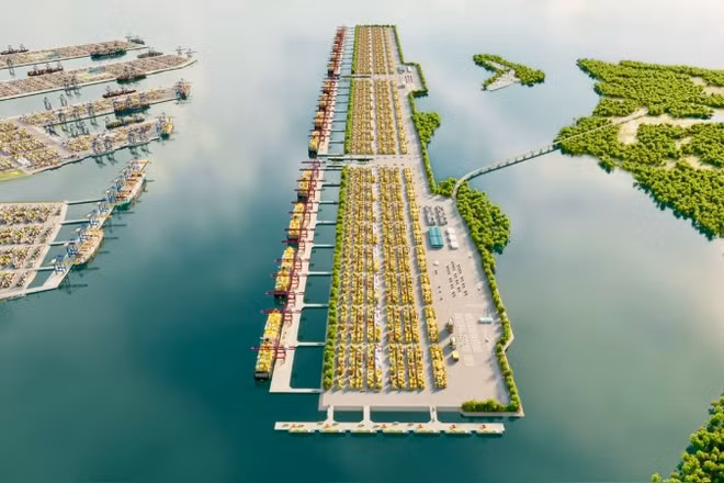 Dự án Cảng trung chuyển quốc tế Cần Giờ được Thủ tướng chấp thuận chủ trương đầu tư vào tháng 1/2025 (Ảnh: VÕ LÊ)