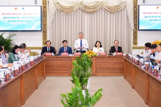 Hội thảo khoa học cấp quốc gia “Luật Đô thị đặc biệt - Đột phá thể chế cho Thành phố Hồ Chí Minh” (Ảnh: Q. ĐỊNH)
