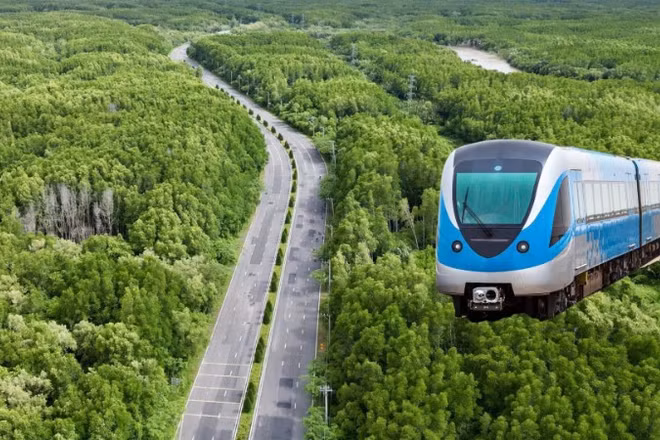 Thành phố đề ra mục tiêu hoàn thành bàn giao mặt bằng Dự án tuyến đường sắt tốc độ cao Bến Thành-Cần Giờ trong tháng 10/2026, tạo điều kiện khởi công và đưa dự án vào khai thác năm 2028. (Ảnh: VÕ LÊ)