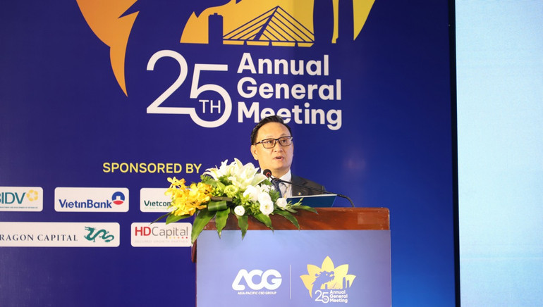 Chủ tịch HĐTV VSDC Nguyễn Sơn phát biểu khai mạc Hội nghị. (ẢNH: VSDC)