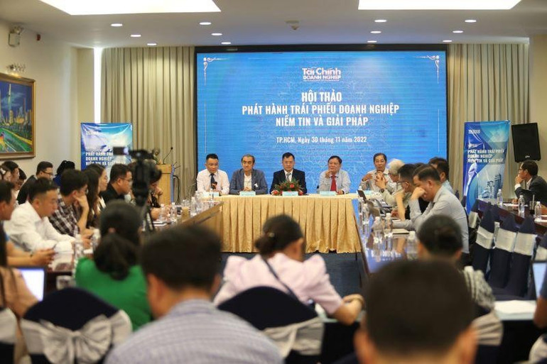 Hội thảo “Phát hành trái phiếu doanh nghiệp: Niềm tin và giải pháp” tổ chức ngày 30/11/2022. (Ảnh: ANH TUẤN)