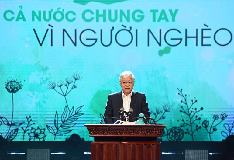 Chủ tịch Ủy ban Trung ương Mặt trận Tổ quốc Việt Nam Đỗ Văn Chiến phát biểu.