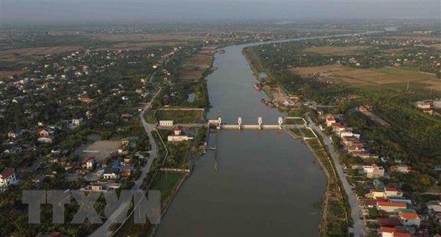 Cống Cầu xe ở xã Quang Trung, huyện Tứ Kỳ, tỉnh Hải Dương. (Ảnh: TTXVN)