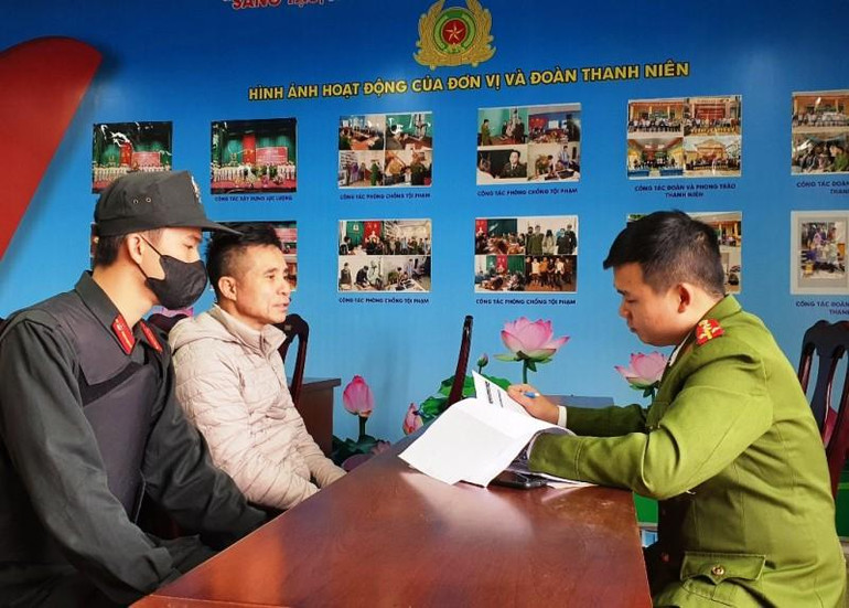 Đối tượng Nguyễn Văn Sỹ tại thời điểm bị bắt giữ.