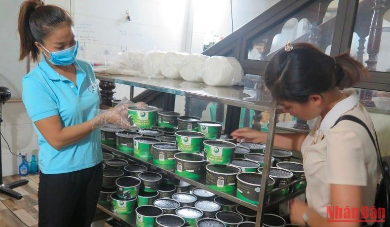 Cơ sở sản xuất hộ kinh doanh Hà Thị Tuyết Nhung, ở thị trấn Thất Khê (Tràng Định), mỗi ngày sản xuất chế biến hơn 2.000 hộp thạch ăn liền phục vụ các địa phương trong và ngoài tỉnh.