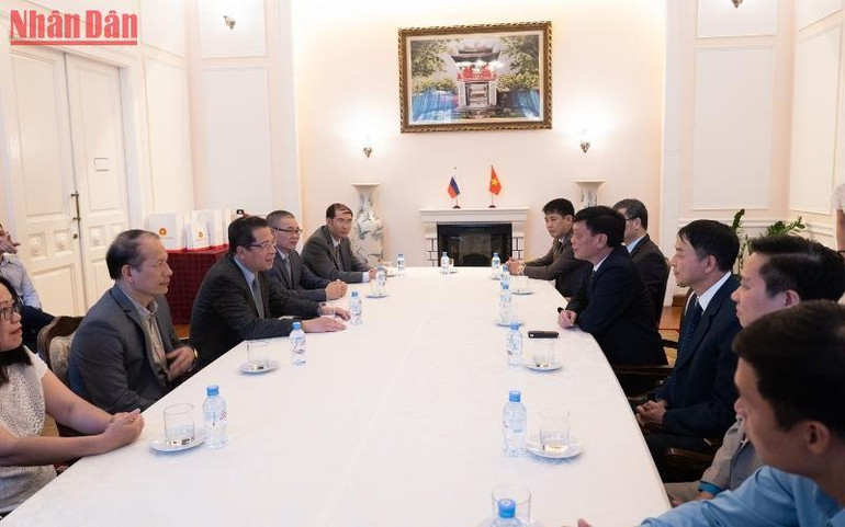 Quang cảnh cuộc tiếp. (Ảnh: Thanh Thể)