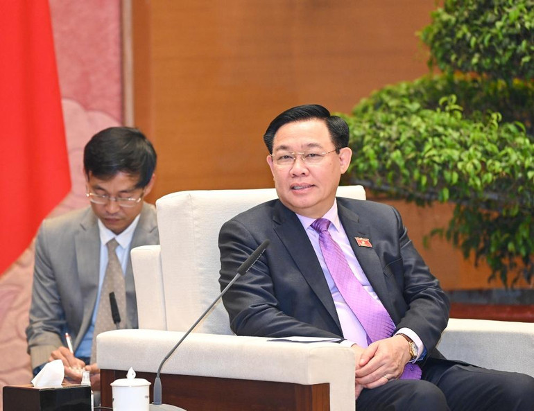 [Ảnh] Chủ tịch Quốc hội Vương Đình Huệ tiếp Đại sứ Pháp tại Việt Nam ảnh 5