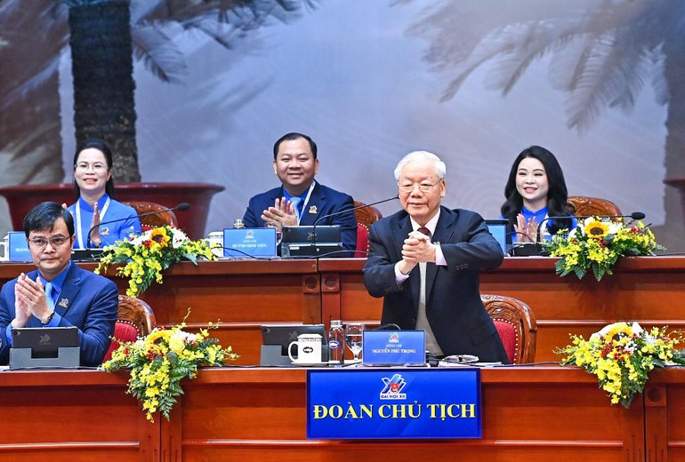 Tổng Bí thư Nguyễn Phú Trọng dự đại hội. Tổng Bí thư Nguyễn Phú Trọng dự đại hội.