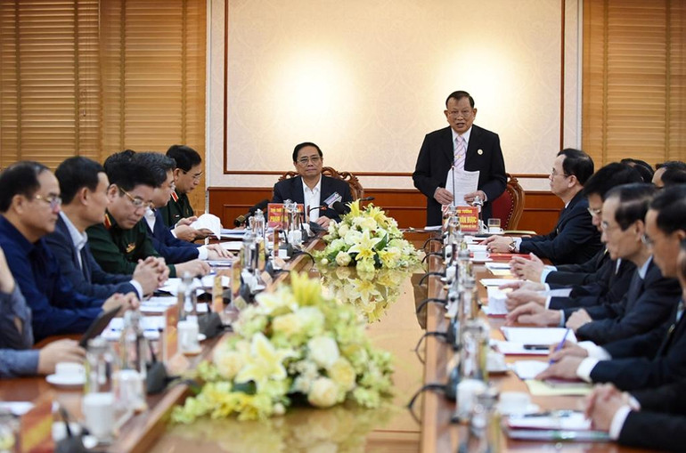 Chủ tịch Hội Cựu chiến binh Việt Nam, Thượng tướng Nguyễn Văn Được báo cáo tại buổi làm việc.