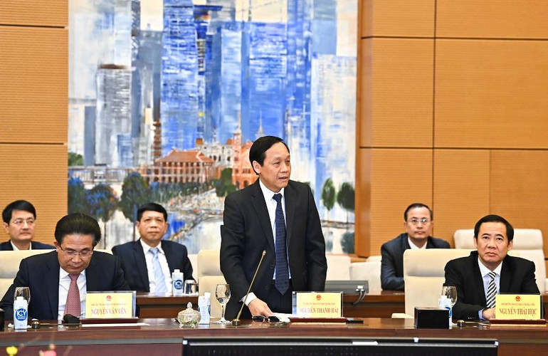 Phó Trưởng Ban Nội chính Trung ương Nguyễn Thanh Hải trình bày quy chế phối hợp công tác giữa hai cơ quan.