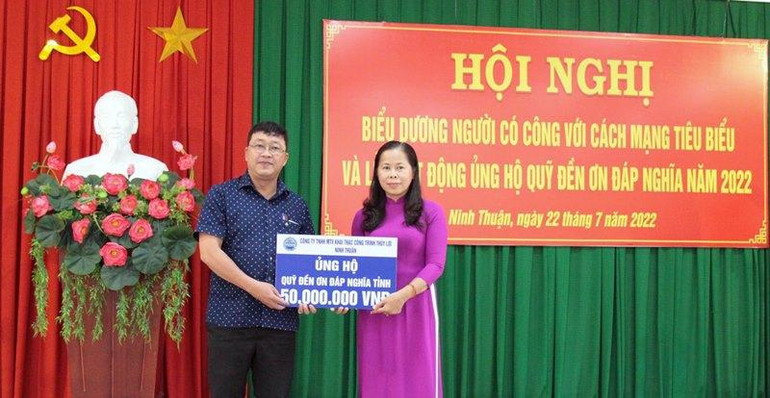 Các doanh nghiệp ủng hộ Quỹ Đền ơn đáp nghĩa năm 2022.