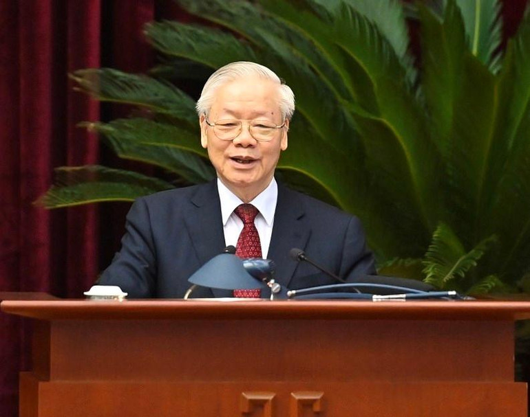 Tổng Bí thư Nguyễn Phú Trọng phát biểu chỉ đạo hội nghị.