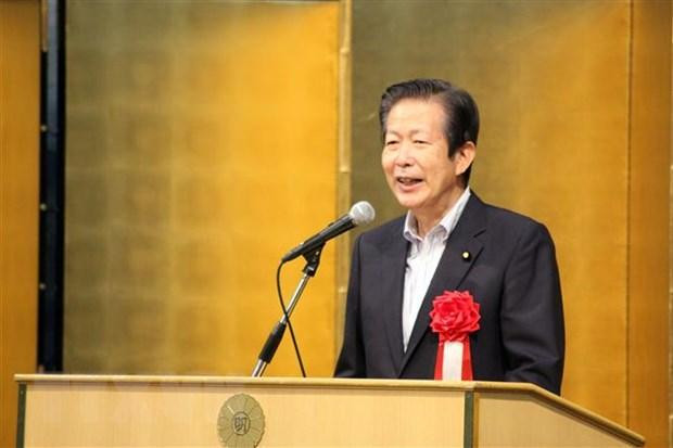 Chủ tịch Đảng Công minh Natsuo Yamaguchi phát biểu tại lễ khai mạc. (Ảnh: Đào Thanh Tùng/TTXVN)