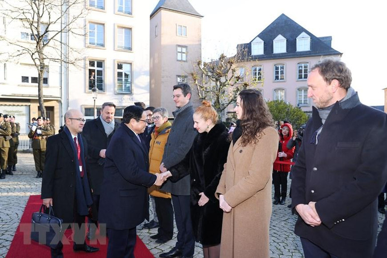 [Ảnh] Lễ đón Thủ tướng Phạm Minh Chính thăm chính thức Luxembourg ảnh 8