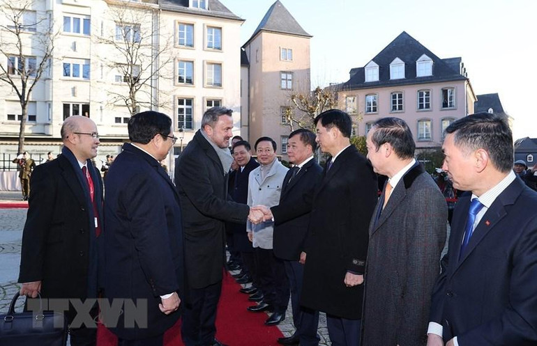 [Ảnh] Lễ đón Thủ tướng Phạm Minh Chính thăm chính thức Luxembourg ảnh 10