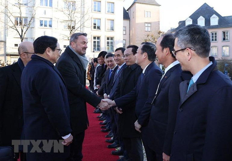 [Ảnh] Lễ đón Thủ tướng Phạm Minh Chính thăm chính thức Luxembourg ảnh 11
