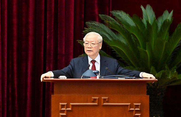 Tổng Bí thư Nguyễn Phú Trọng phát biểu chỉ đạo hội nghị.