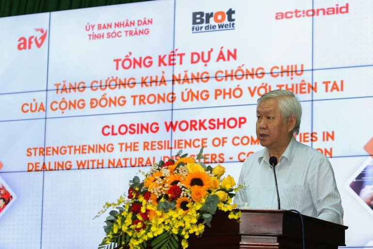 Chủ tịch Quỹ Hỗ trợ chương trình, dự án an sinh xã hội Việt Nam (AFV) Tạ Việt Anh phát biểu tại hội thảo.