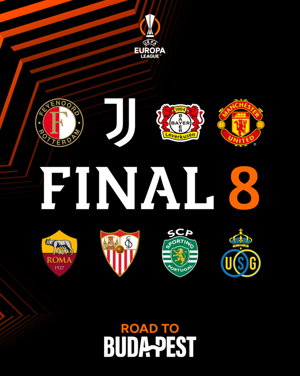 8 đội bóng vào tứ kết Europa League. (Nguồn: UEFA)