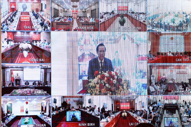 Hội nghị được truyền trực tuyến tới điểm cầu 63 tỉnh, thành phố trên cả nước.