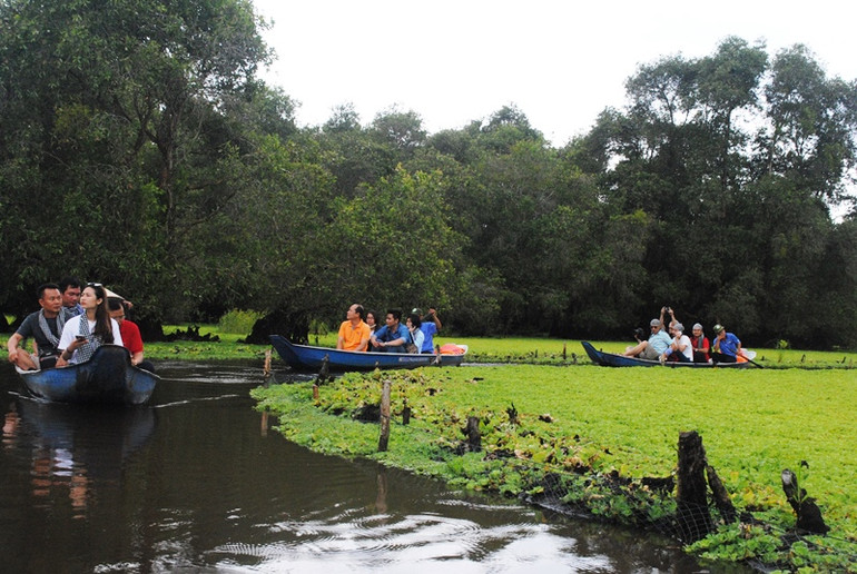 Rừng tràm Trà Sư tại Bảy Núi là một trong điểm du lịch thu hút du khách.