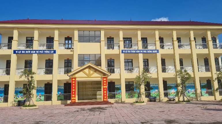 Công trình Trường trung học cơ sở Bồ Sao mới hoàn thành năm 2023.